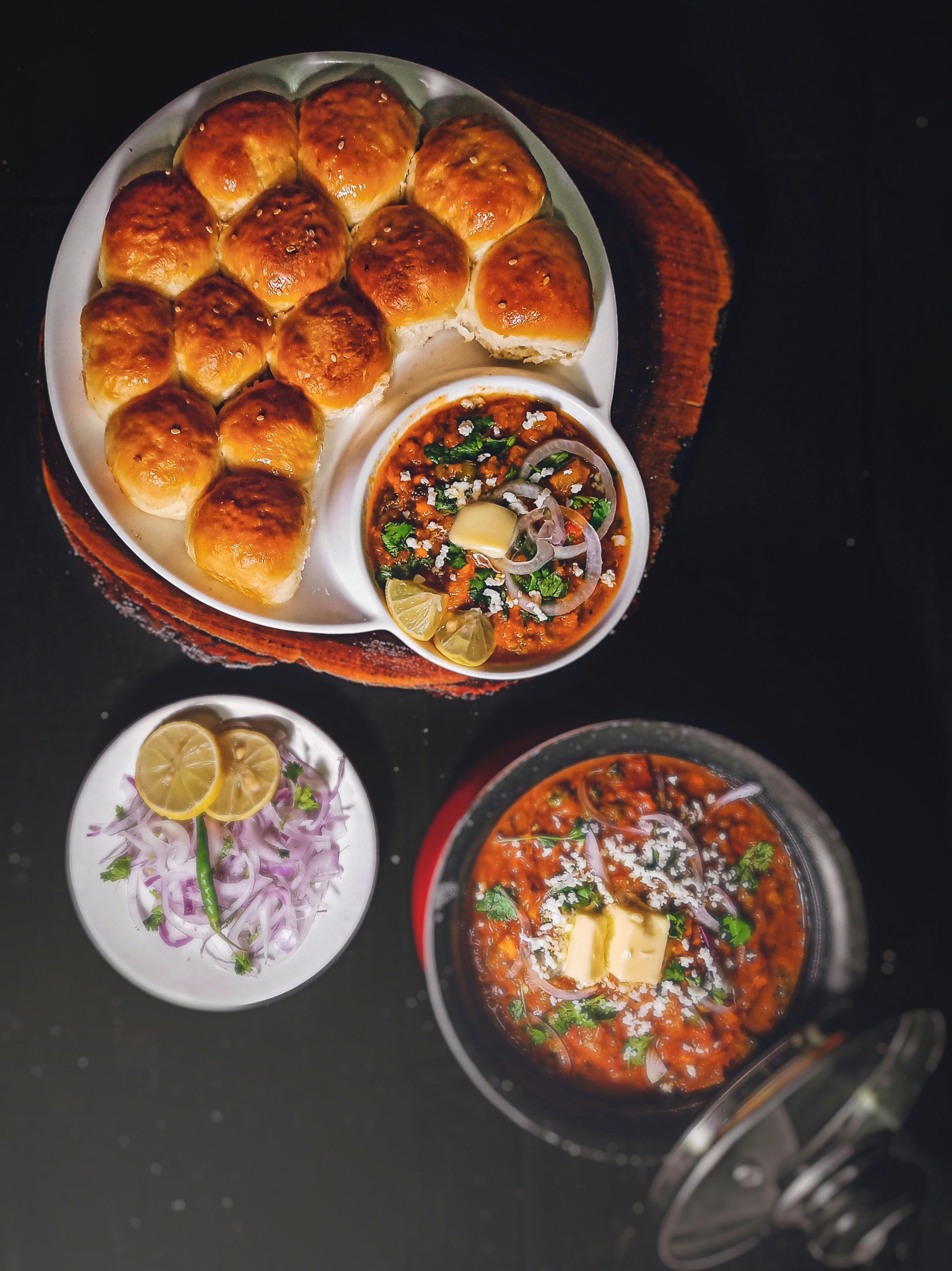 A bowl of Misal Pav